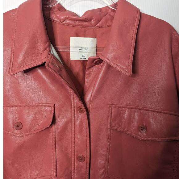 Aritzia Wilfred The Ganna Shirt Jacket Warm Sienna Red (Pink) NWT Size 2XL - Picture 3 of 12